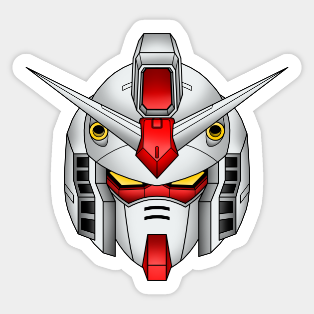 Gundam mask Gundam Sticker TeePublic